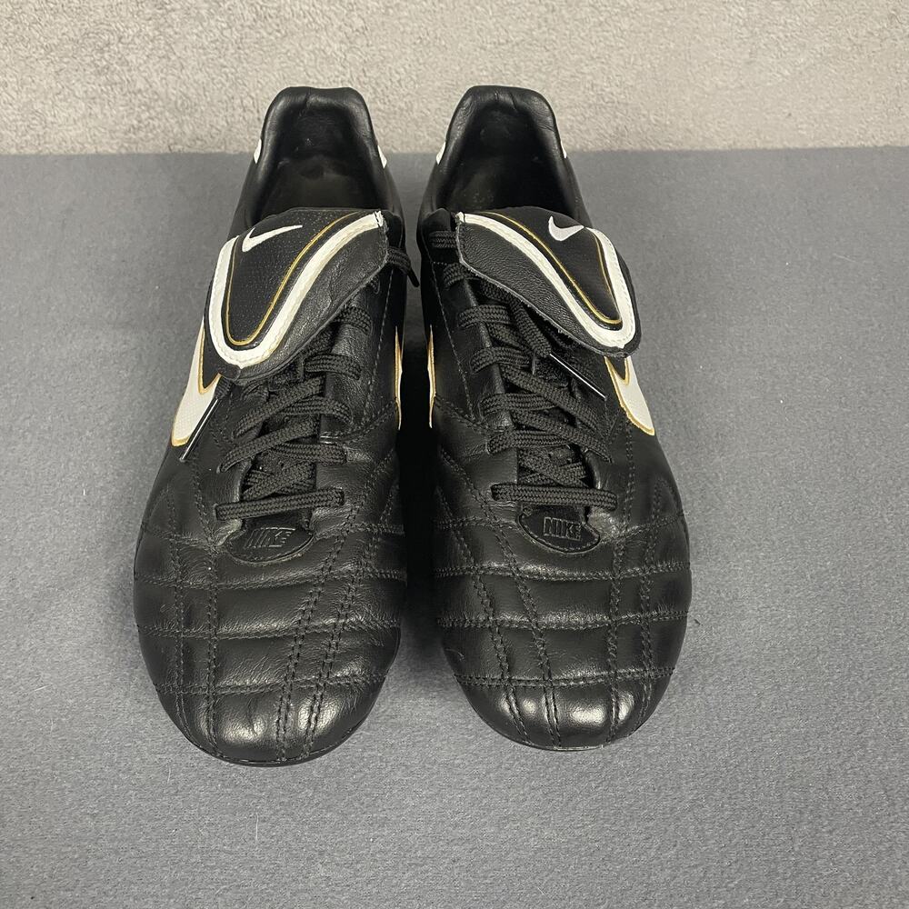 Nike Tiempo Legend III Soccer Shoes Mens Size 8 Black White Gold Firm Ground - Picture 2 of 14